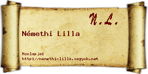 Némethi Lilla névjegykártya